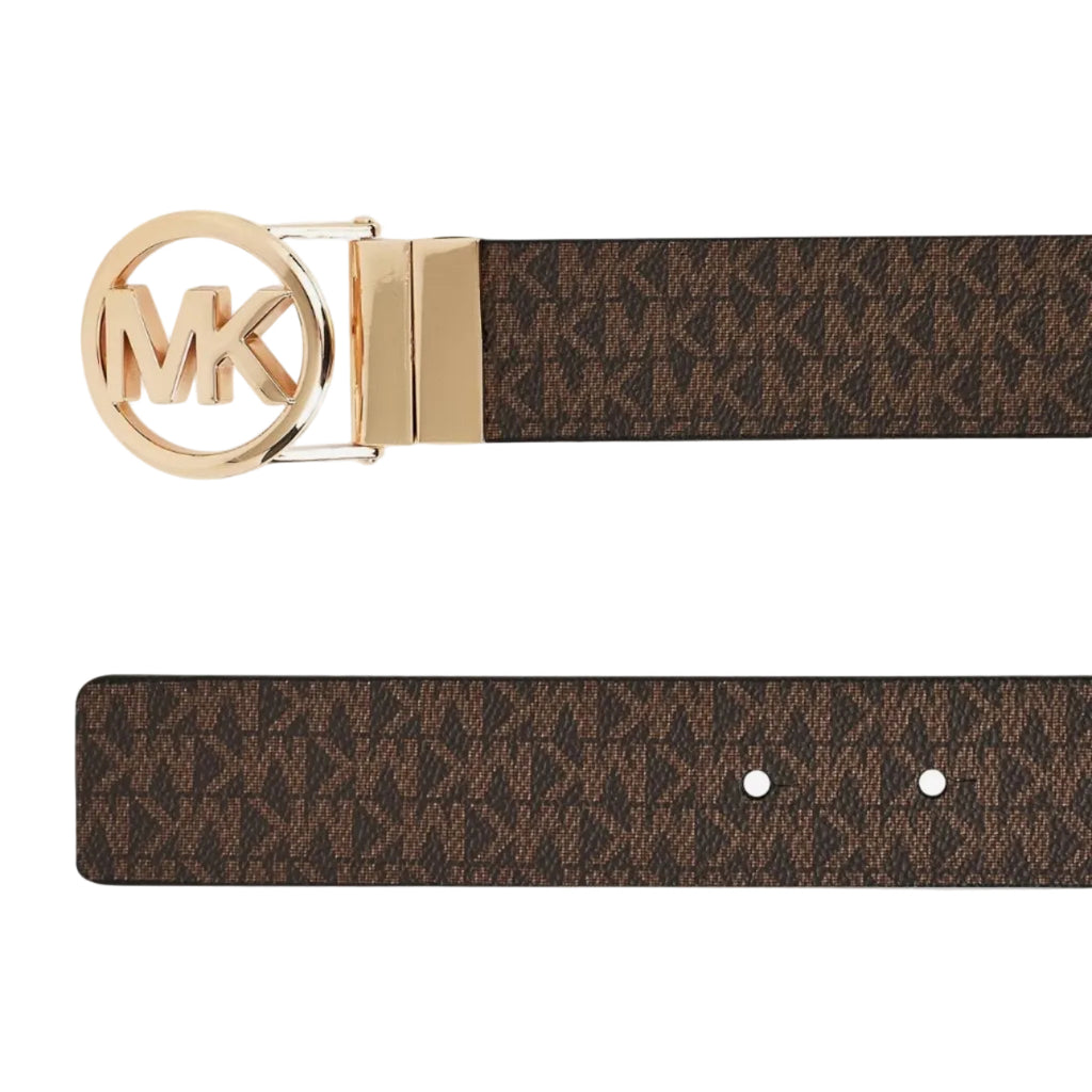 MICHAEL Michael Kors Cinturón de cuero reversible con logotipo redondo para muje