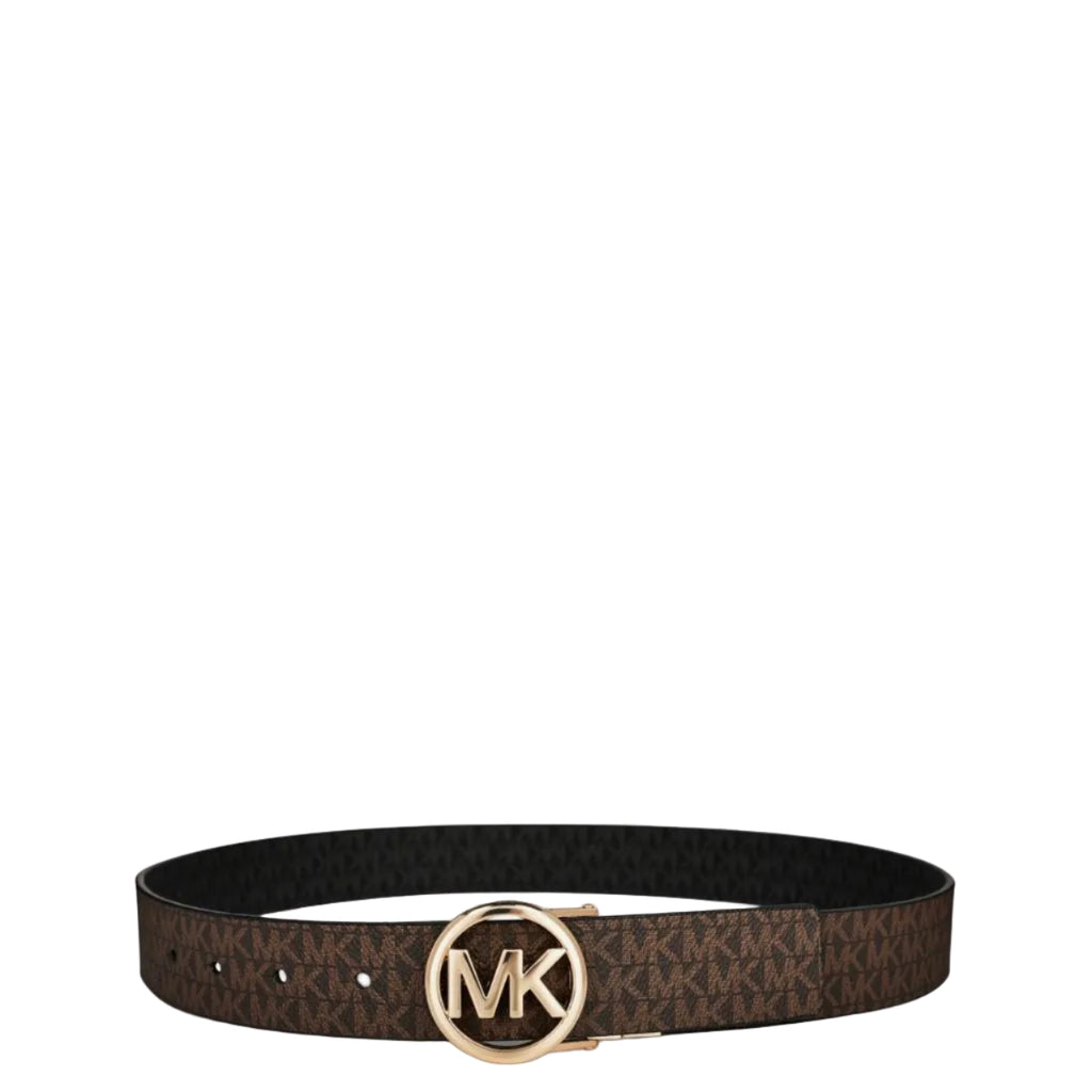 MICHAEL Michael Kors Cinturón de cuero reversible con logotipo redondo para muje