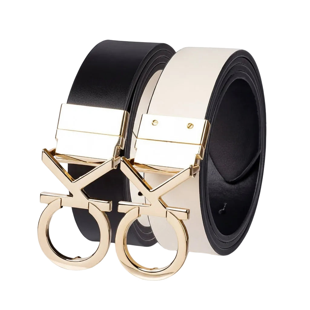 Calvin Klein Women's Monogram Logo Plaque Reversible Belt